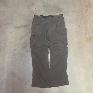 Alpine‎ design men's grey convertible utility hiking cargo pants wide leg belt L